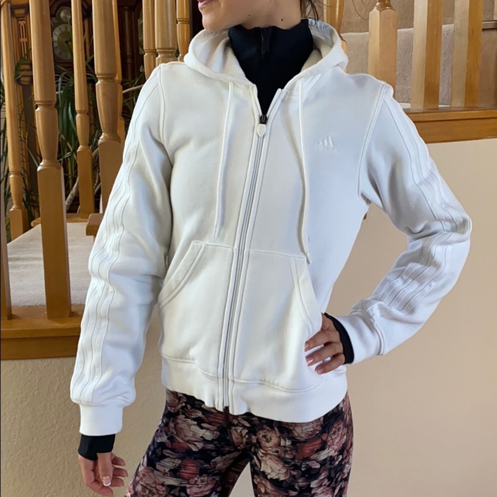 ADIDAS size small white sweatshirt